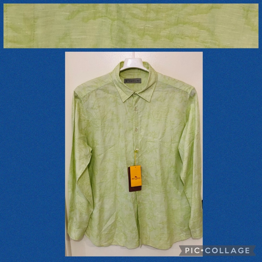 Etro Men’s Shirt in Tonal Jacquard Paisley